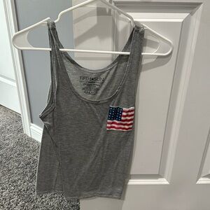 Gray American flag tank, size M